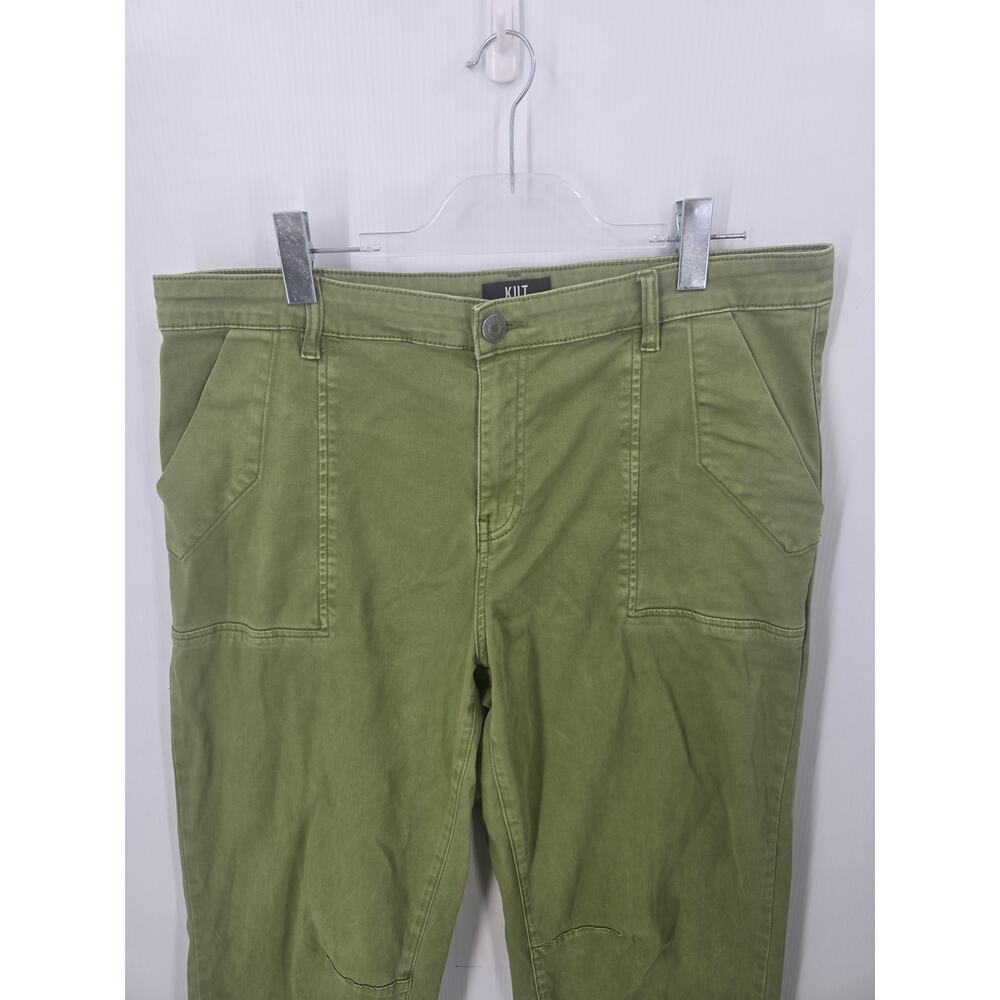 KUT From The Kloth Ashton Barrel Leg Crop Twill Utility Pants Green Jeans 16 - Picture 7 of 8